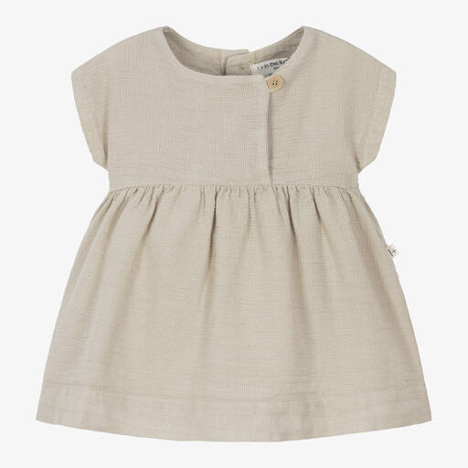 1 + in the family-Girls Beige Cotton Dress | Childrensalon Outlet