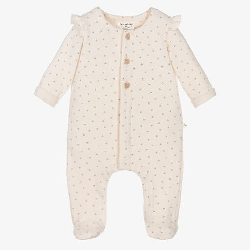 1 + in the family-Girls Ivory Cotton Knit Babygrow | Childrensalon Outlet