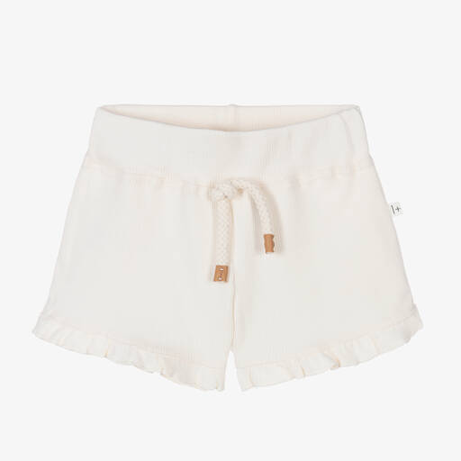 1 + in the family-Girls Ivory Cotton Shorts | Childrensalon Outlet