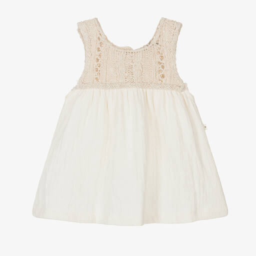 1 + in the family-Girls Ivory Crochet Dress | Childrensalon Outlet