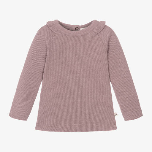 1 + in the family-Лиловый топ из хлопка в рубчик для девочек | Childrensalon Outlet