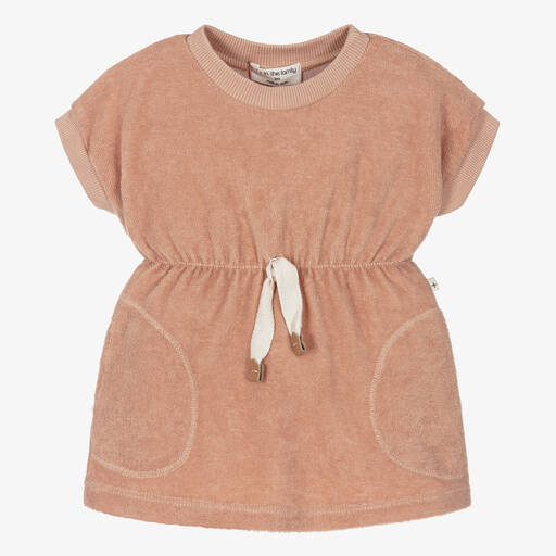 1 + in the family-Girls Pink Cotton Towelling Dress | Childrensalon Outlet