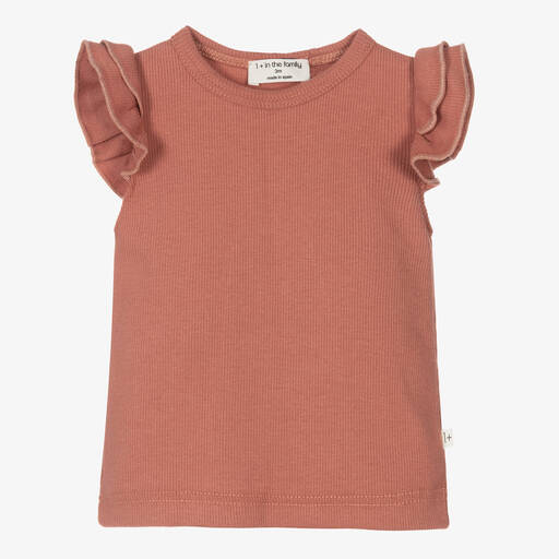 1 + in the family-Girls Pink Cotton Vest Top | Childrensalon Outlet