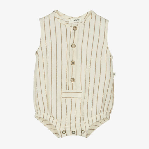 1 + in the family-Ivory & Beige Striped Shortie | Childrensalon Outlet