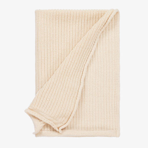 1 + in the family-Ivory Knitted Blanket (92 cm) | Childrensalon Outlet