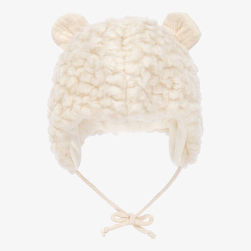 1 + in the family-Ivory Sherpa Fleece Baby Hat | Childrensalon Outlet