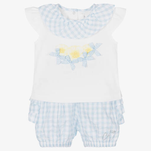 A Dee-Baby Girls Gingham Shorts Set  | Childrensalon Outlet