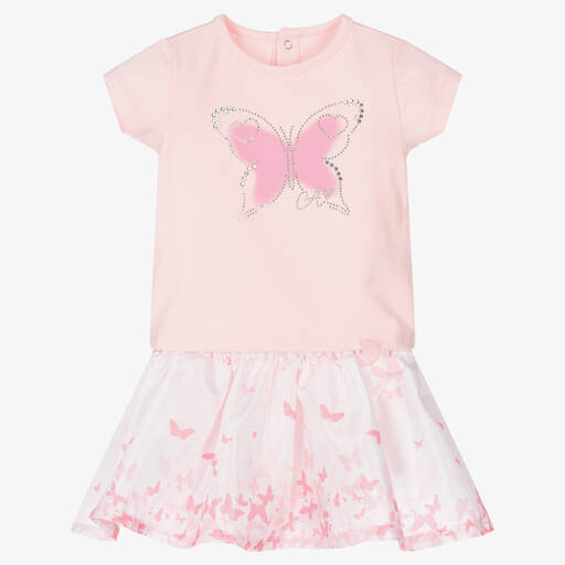 A Dee-Baby Girls Pink Skirt Set | Childrensalon Outlet