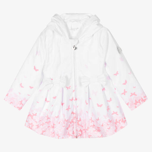 A Dee-Baby Girls White Butterfly Coat | Childrensalon Outlet