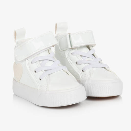 A Dee-Baby Girls White Faux Leather Trainers | Childrensalon Outlet