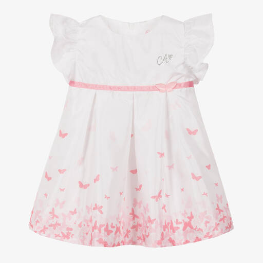 A Dee-Baby Girls White & Pink Dress | Childrensalon Outlet