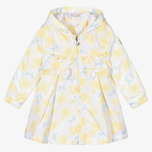 A Dee-Baby Girls Yellow Floral Coat | Childrensalon Outlet
