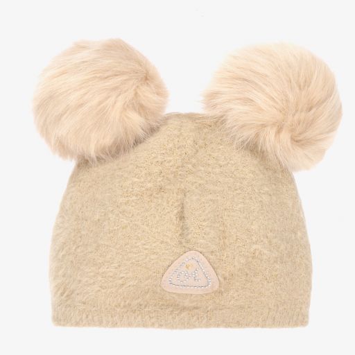 A Dee-Girls Beige Knitted Hat | Childrensalon Outlet