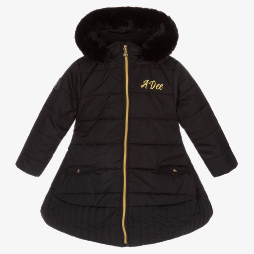 A Dee-Girls Black Puffer Coat | Childrensalon Outlet