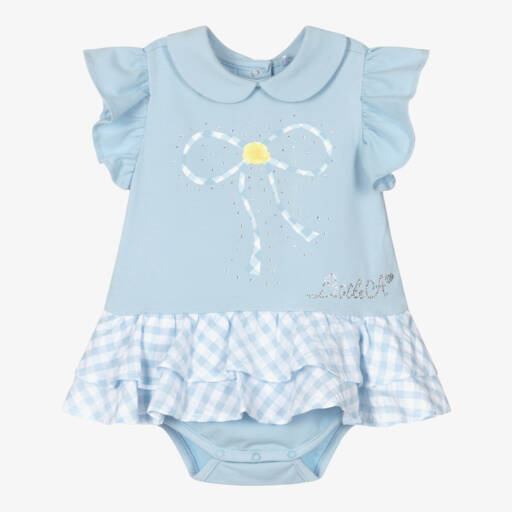 A Dee-Голубое хлопковое платье для малышей | Childrensalon Outlet