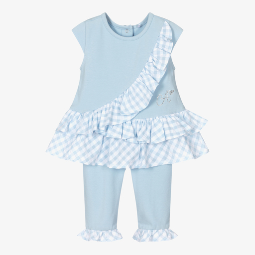 A Dee-Girls Blue Cotton Leggings Set | Childrensalon Outlet