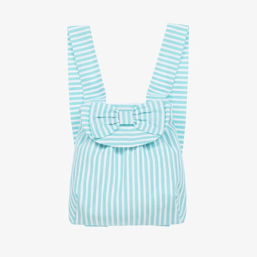 A Dee-Girls Blue Striped Backpack (20cm) | Childrensalon Outlet