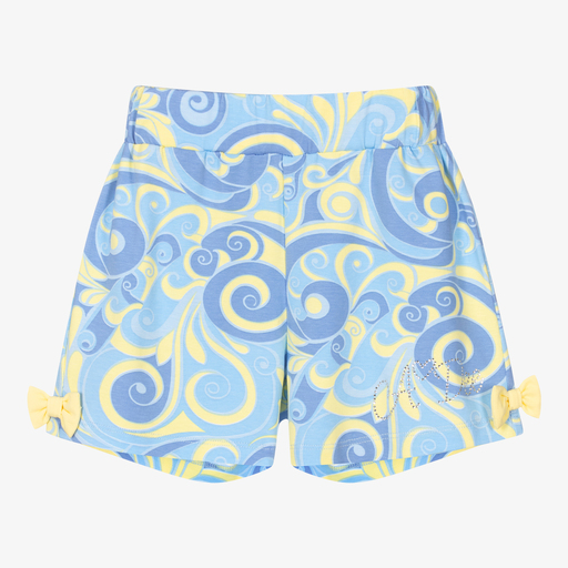 A Dee-Girls Blue Swirl Cotton Shorts | Childrensalon Outlet