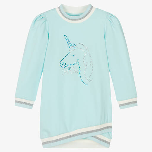 A Dee-Girls  Blue Unicorn Sweatshirt Dress | Childrensalon Outlet