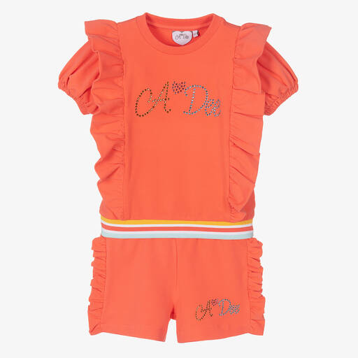 A Dee-Korallenrosa Baumwoll-Top & Shorts | Childrensalon Outlet