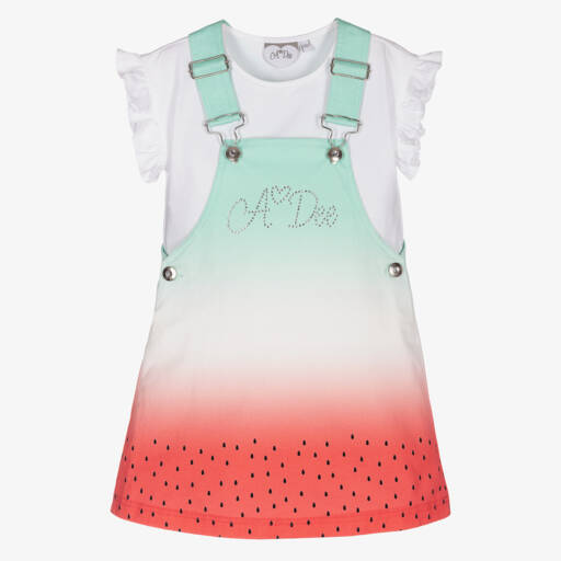 A Dee-Girls Green Watermelon Dress Set | Childrensalon Outlet