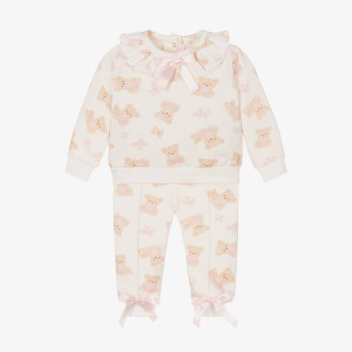 A Dee-Girls Ivory Teddy Bear Loungewear | Childrensalon Outlet