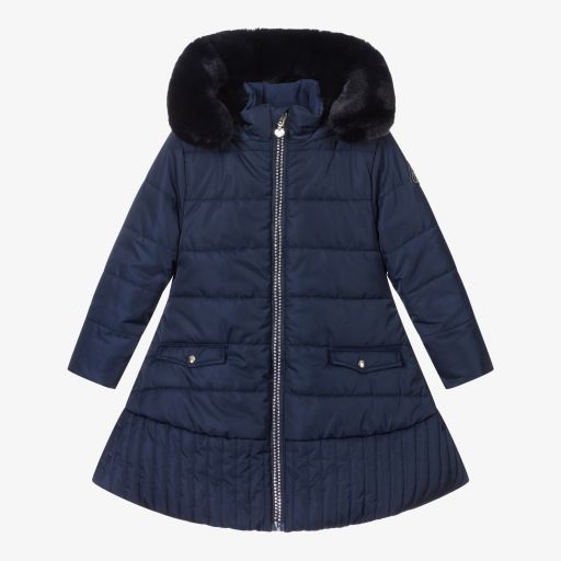 A Dee-Girls Navy Blue Puffer Coat | Childrensalon Outlet