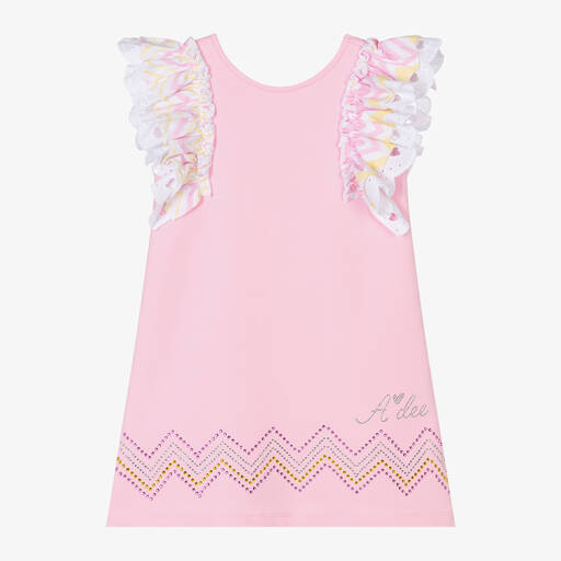 A Dee-Girls Pink Cotton Bow Dress | Childrensalon Outlet