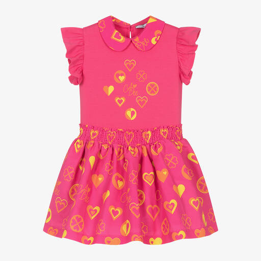 A Dee-Girls Pink Cotton Heart Dress | Childrensalon Outlet