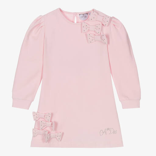 A Dee-Розовое платье из хлопкового джерси для девочек | Childrensalon Outlet