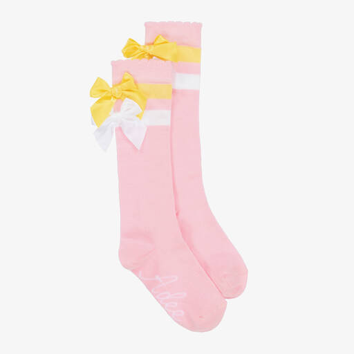 A Dee-Girls Pink Cotton Knee-High Socks | Childrensalon Outlet
