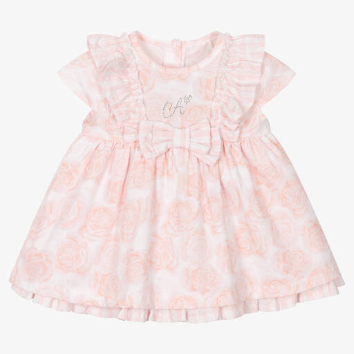 A Dee-Girls Pink Cotton Rose Dress | Childrensalon Outlet