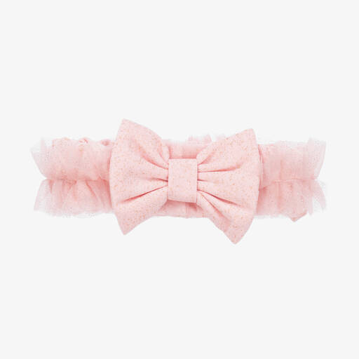 A Dee-Bandeau rose tulle et coton fille | Childrensalon Outlet