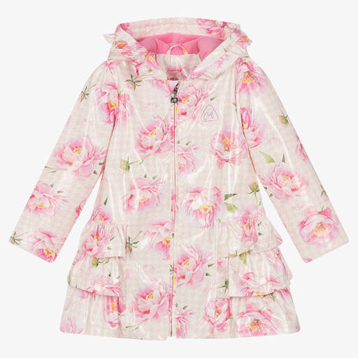 A Dee-Imperméable rose fleurs et volants | Childrensalon Outlet