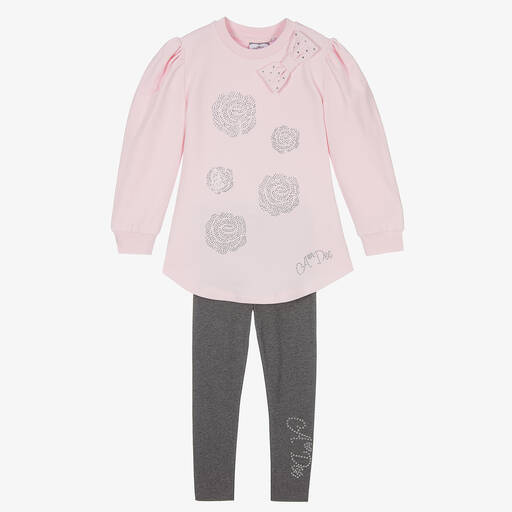 A Dee-Розовый топ и серые легинсы для девочек | Childrensalon Outlet
