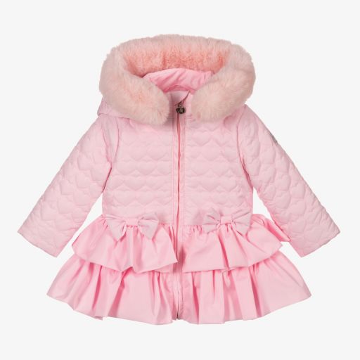 A Dee-Girls Pink Quilted Coat | Childrensalon Outlet