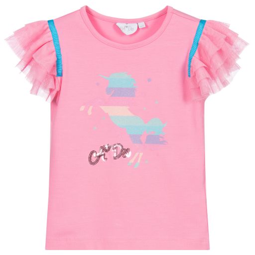 A Dee-Girls Pink Unicorn T-Shirt | Childrensalon Outlet