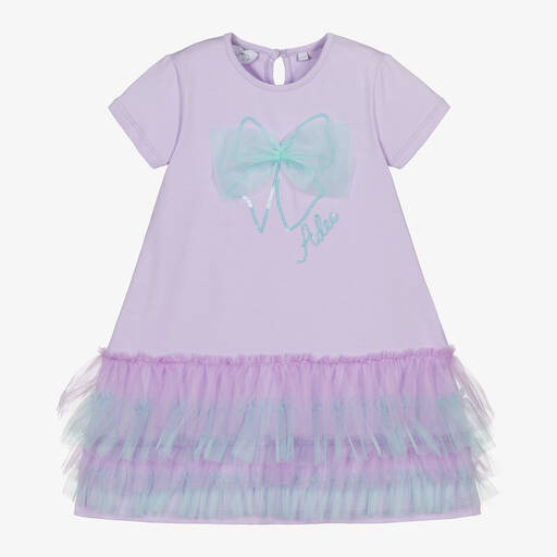 A Dee-Girls Purple Cotton Ruffle Dress | Childrensalon Outlet