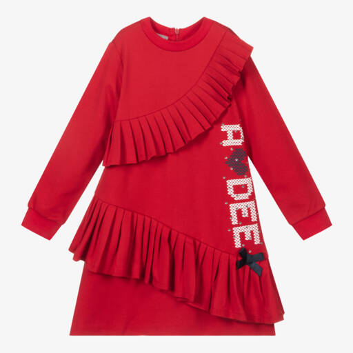 A Dee-Красное платье из хлопкового джерси | Childrensalon Outlet