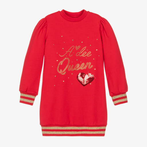 A Dee-Girls Red & Gold Cotton Dress | Childrensalon Outlet