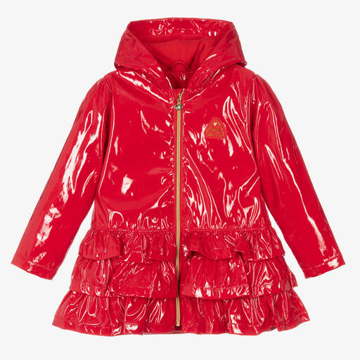 A Dee-معطف واقي من المطر لون أحمر للبنات | Childrensalon Outlet