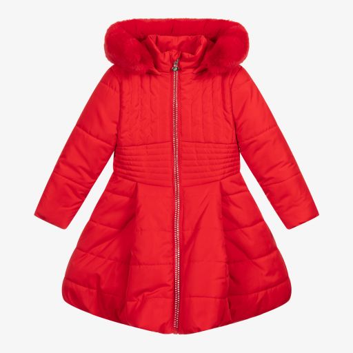 A Dee-Girls Red Puffer Coat | Childrensalon Outlet