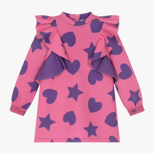 A Dee-Girls Ruffled Pink Scuba Dress | Childrensalon Outlet