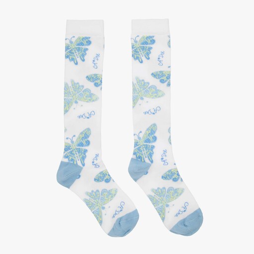 A Dee-Chaussettes blanches à motif papillons Fille | Childrensalon Outlet