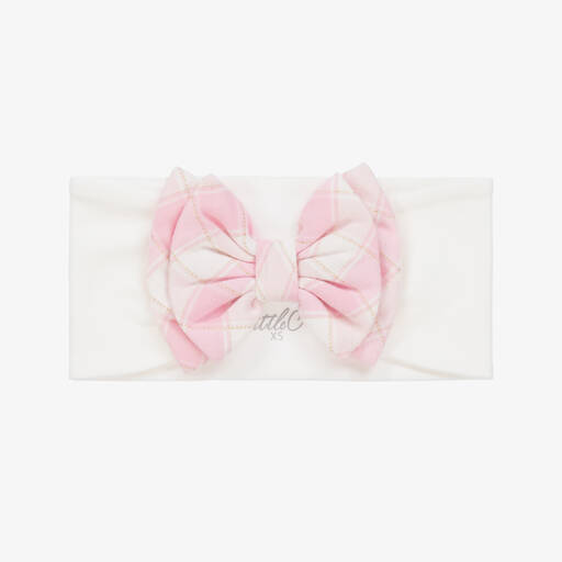 A Dee-Girls White Cotton Bow Headband | Childrensalon Outlet