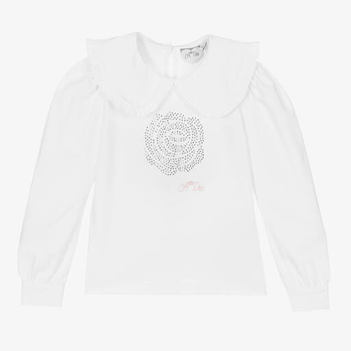 A Dee-Haut blanc avec rose en strass Fille | Childrensalon Outlet