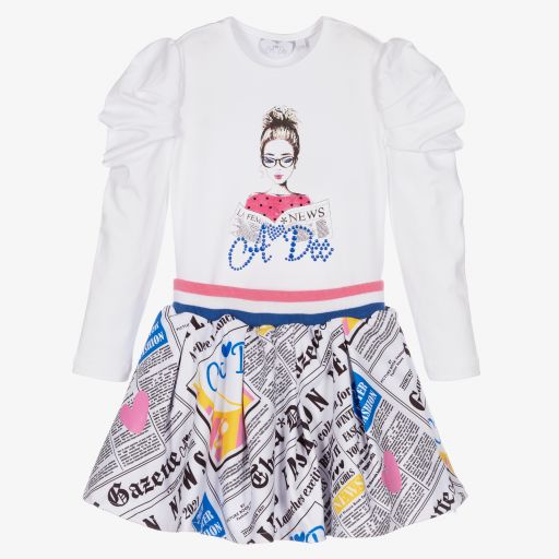 A Dee-Girls White Top & Skirt Set | Childrensalon Outlet