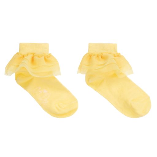 A Dee-Girls Yellow Ruffle Socks | Childrensalon Outlet