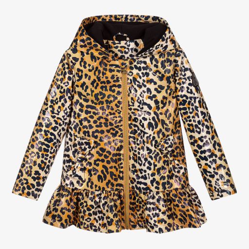 A Dee-Leopard Print Hooded Raincoat | Childrensalon Outlet