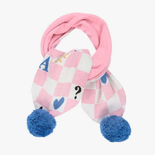 A Dee-Pink Checked Knitted Scarf | Childrensalon Outlet
